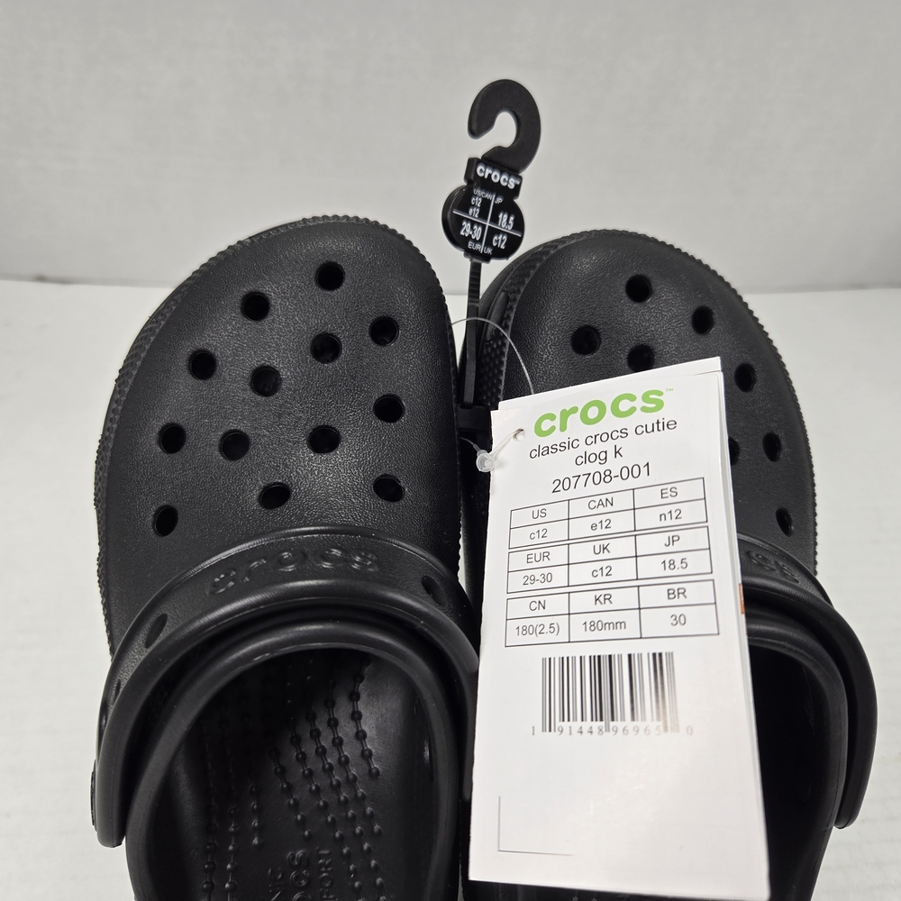 CROCS Unisex Classic Cutie Clog Black Slip-on Sandals Size C12 Toddler - Picture 7 of 10